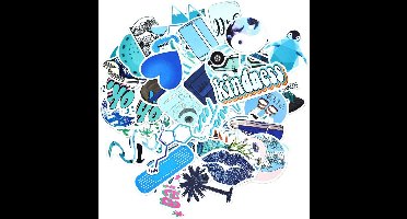 50x Stickers en Decals - VSCO Light Blue