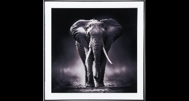 Present Time Wanddecoratie Elephant - Zwart - 2x50x50cm - Modern