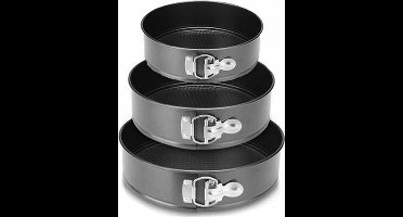 Ha- Ma Tools Springvorm - set van 3 - Bakvorm rond - Taartvormen - anti-aanbaklaag - 20/22/24cm