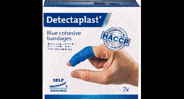Detectaplast blauwe pleisters op rol - Set met 3 formaten - zelfklevend verband voor wonden en verrekkingen, steriele en hypoallergene blauwe wondpleisters voor voedselverwerking, volgens HACCP en BRC, 7 Stuks