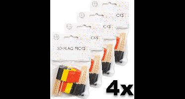 4x Wefiesta Cocktailprikkers België 8 Cm Papier/hout 50 Stuks