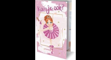 Uitnodigingskaarten - Ballerina - 6st.