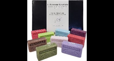 Soap bar set mini savon de marseille zepen Huile d'olive, Passievrucht, Limoen, Patchouli, Fleur de lotus, I love you, Lavendel, Vanille, Kersenbloesem 9x60 g - cadeau - valentijn cadeau voor hem - valentijn cadeau voor haar - dierproefvrij - vegan