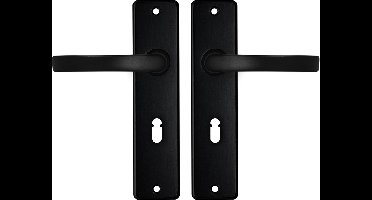 AXA Deurbeslag set Binnendeur - Edge Basic Blok - Deurkruk Zwart - met sleutelgat - SL55 - Deurklink met schild