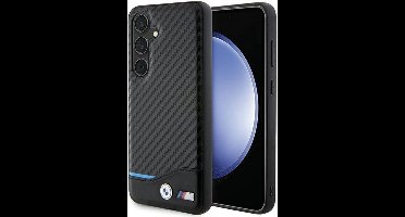 BMW M Blue Line Carbon Back Case - Geschikt voor Samsung Galaxy A55 (A556) - Zwart