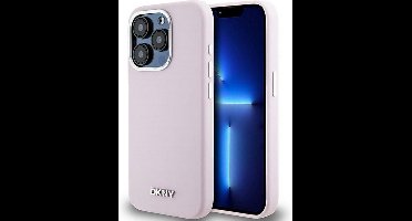DKNY Silicone Metal Logo Back Case (MagSafe Compatible) - Geschikt voor Apple iPhone 14 Pro (6.1") - Roze