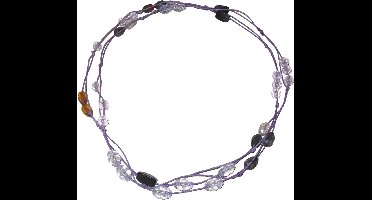 Ketting paars met transparante-zwarte patronen