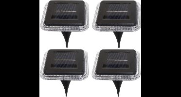 Buiten lampje/prik spots - 4x - solar verlichting - tuinpad/plant verlichting - LED - 10 cm