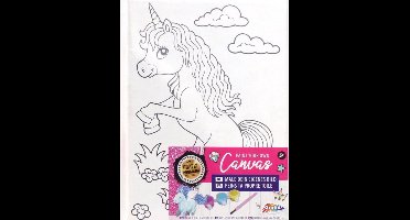 Unicorn enkel - Schilder je eigen canvas - 10x15cm