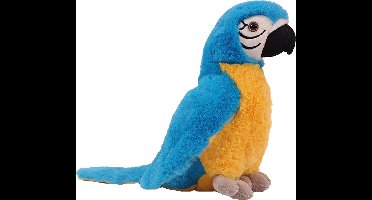 Pia Soft Toys Knuffeldier Papegaai - zachte pluche stof - premium kwaliteit knuffels - blauw - 24 cm - Papegaaien