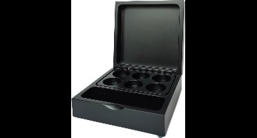 Capsule Box Roootz Bari | Bewaar Box Koffiecups en Theezakjes | Capsule houder | Geschikt voor Nespresso | MDF | Zwart
