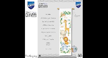 borduurpakket PN0198526 safari dieren, groeimeter/meetlat