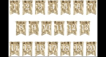 Tafelnummers Jute - 20 stuks
