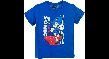 Sonic - T-shirt Sonic the Hedgehog - blauw - maat 98