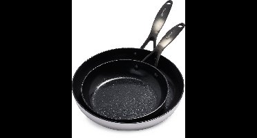 GreenPan Venice Pro Noir 2-delige koekenpannenset - 20 & 26cm - inductie - alle warmtebronnen - Tri-ply - keramische anti-aanbaklaag - PFAS-vrij