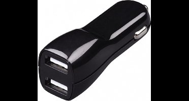 Hama USB auto lader - 2 USB poorten - 2.1A - Zwart