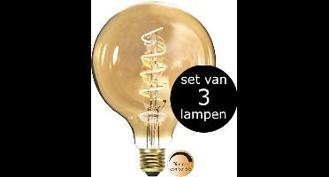 3-Pack | G125 Globelamp - E27 - 3.2W - Super Warm Wit - 2200K - Dimbaar
