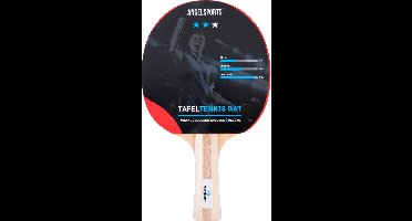 Tafeltennisbat 2 Ster – Taps Gelamelleerd Houten Handvat – Glad Sandwich Rubber 2 mm – Ping Pong – Longfield