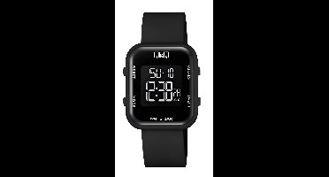 Q&Q M207J002Y - Horloge - Digitaal -Plastic band - Vierkant - Kunststof - Datumaanduiding - Alarm - Backlight - Zwart - Waterdicht 5 ATM