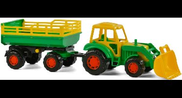 Cavallino Tractor met Voorlader en Aanhanger Groen