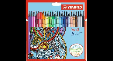 Viltstiften STABILO Pen 68 etui 24 kleuren