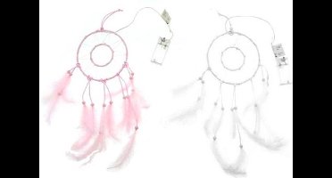 Roze dromenvanger - LED verlichting Warm white op batterijen - 15 cm - Kaemingk