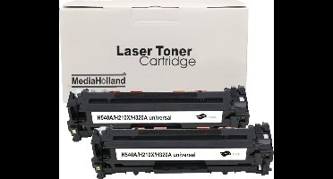 MediaHolland - Huismerk Toner CF210X geschikt voor HP Laserjet Printers - 2 x Zwarte Toners - Toners Cartridges - Zwart: 2x 2400 Pagina's
