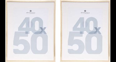 Atmosphera Fotolijstje Manu - 2x - met passe partout - voor een foto van 40 x 50 cm - goud - MDF/Glas - Klassieker