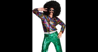 Disco Shirt Johny regenboog glitter kleuren