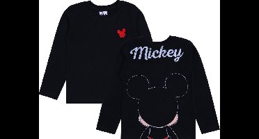 Zwarte jongensblouse met lange mouwen van Mickey Mouse