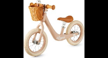 Kinderkraft RAPID 2 Loopfiets – Lichtgewicht Magnesium Frame – Retro Design met Mandje & Bel – Verstelbaar Zadel – Vanaf 2 Jaar – Roze