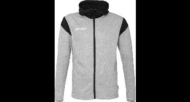 Uhlsport Squad 27 Jas Met Kap Heren - Donkergrijs Gemeleerd / Zwart | Maat: XL