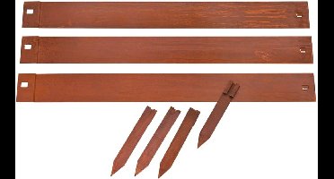 Nature - Borderrand (set van 3st.) - Verzinkt staal - inclusief grondpennen - Cortenstaal - Grasrand