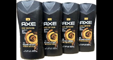 Axe Dark Temptation For Men - 4 x 250 ml - Douchegel - Voordeelverpakking