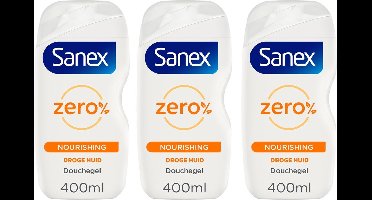 Sanex Zero% Droge Huid Douchegel - 3 x 400 ml