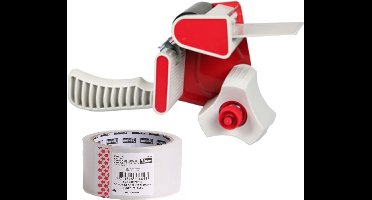 Benson Tape dispenser/houder - kunststof - incl. 2 rollen verpakkingstape