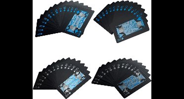 *** 2 sets Black and Blue Speelkaarten Waterdicht - Poker Kaarten Waterdicht - 108 Kaarten