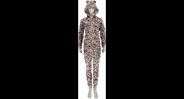 Apollo - Onesie dames - Leopard onesie - Roze - Maat L/XL - Onesie volwassenen -