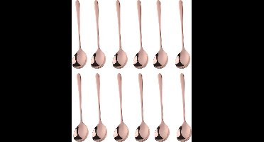 House of Husk® Koffielepel Set - Theelepel - Koffielepeltjes - Espresso Lepeltjes - RVS - 12cm - 12 Stuks - Rose Goud