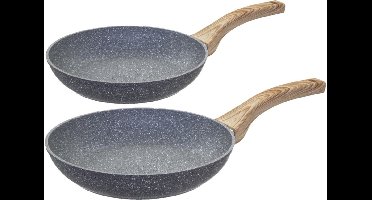 Secret de Gourmet Koekenpannen Turino - D24 en D28 cm - alle warmtebronnen - grijs