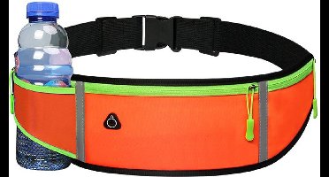 Case2go Sportband met fleshouder - Hardloopband - Hardloop Riem - Running belt - met Smartphone houder - Unisex/Onesize - Oranje