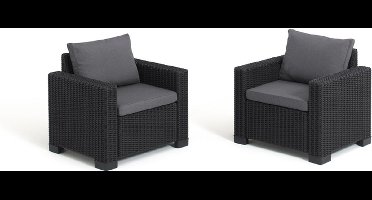 Allibert California Tuinstoel - 2 stuks - Grafiet