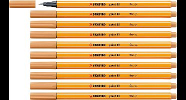 STABILO point 88 - Premium Fineliner - Fine 0,4 mm – Donker Okergeel– Doos 10 stuks