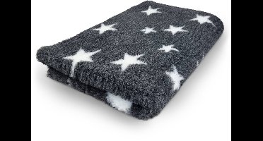Vetbed Stars - Antraciet en Wit - Antislip Hondenmat - Rol 5 Meter - Benchmat - Hondenkleed - Voor Honden - Machine Wasbaar - Droogloopmat