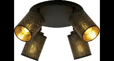 Plafondspot 4 Lichts Mesh Zwart BRONX - Ledl
