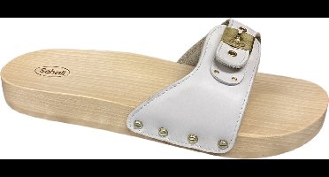 Scholl Pescura Flat Lea-W bianco-scholl slipper-scholl klompen
