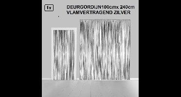 Folie gordijn metallic 2,4m x 1m zilver - Wanddecoratie decoratie festival themafeest huwelijk gala disco glitter and glamour wanddeco