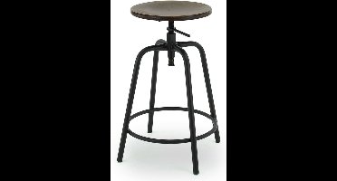 Workliving Barkruk Laag Rond - Vintage Hout - 57-65 CM