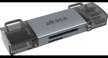 Akasa 2-In-1 USB 3.2 OTG Dual Card Reader