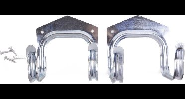 Benson Stevige ophanghaken met schroeven - set van 2 - zilver - 25 kg belasting
